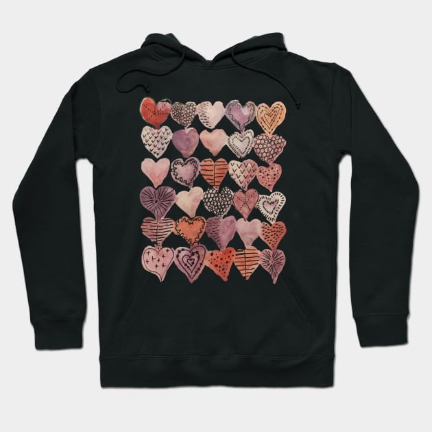 Watercolor hearts Hoodie by Bea alkot